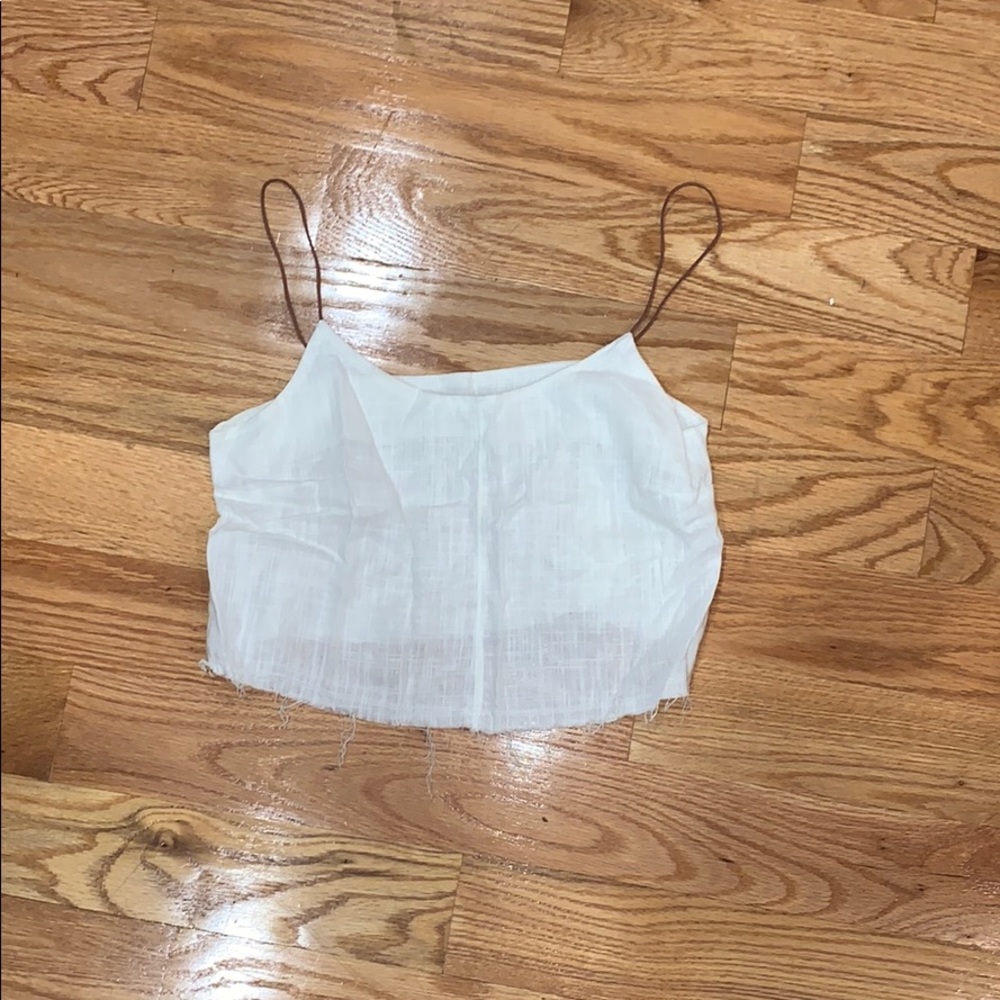 white crop tank top